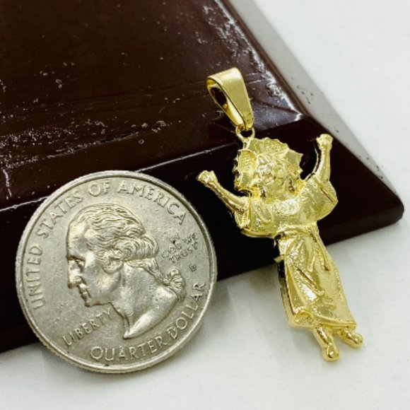 Womens Divino Nino Necklace with Mariner Chain 20" in Gold Fillled Cadena de Oro - Picture 10 of 10